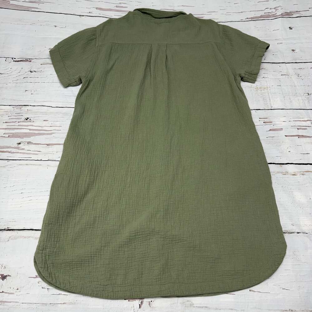 Weatherproof Vintage Women's Green Cotton Gauze SS Button Down Shirt Dress - Picture 6 of 8